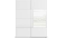 Goossens kledingkast finca combi glans mat glas wit hoogwaardig meubelplaat - 8244409-{merk}-finca-combi-sts-wit-schuifdeuren-01